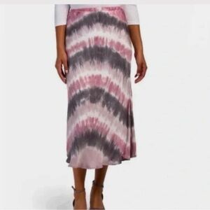 Young Fabulous & Broke Satin Tie Dye Midi Skirt large